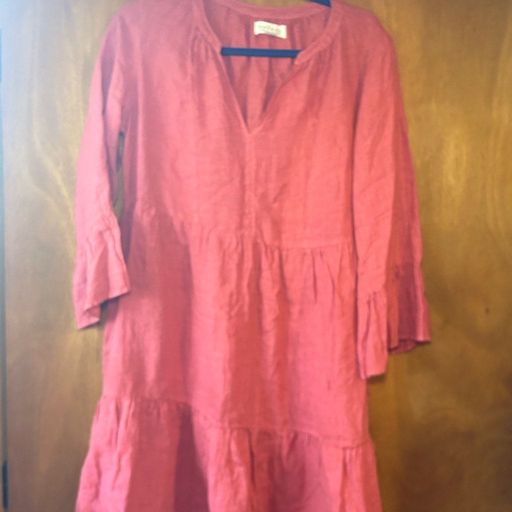 Velvet By Graham & Spencer Aurora Tiered A-Line Dress In Dark Pink